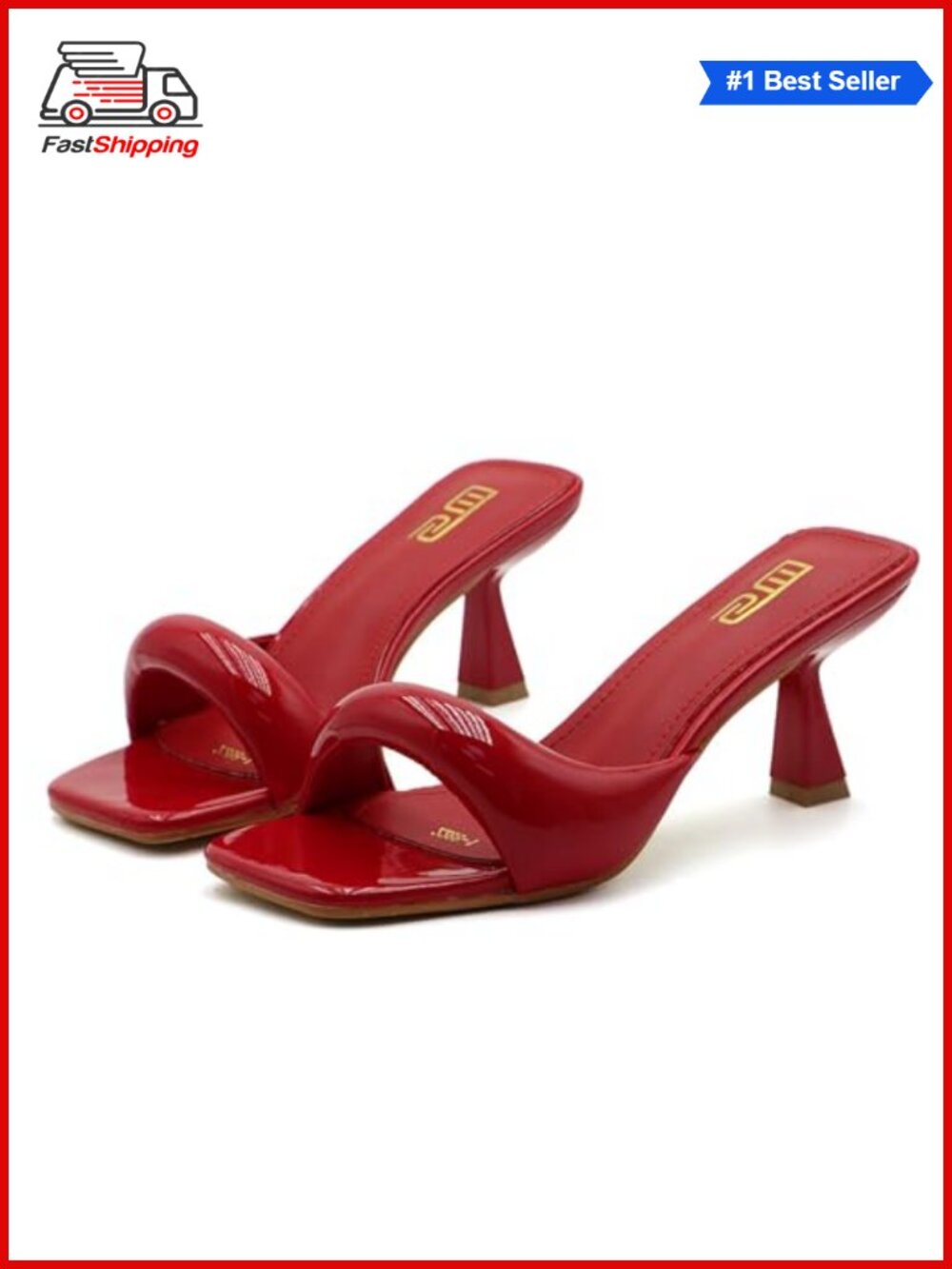 ✨One Band Square Open Toe Stiletto Slide Sandals Kitten Heel Mule Evening